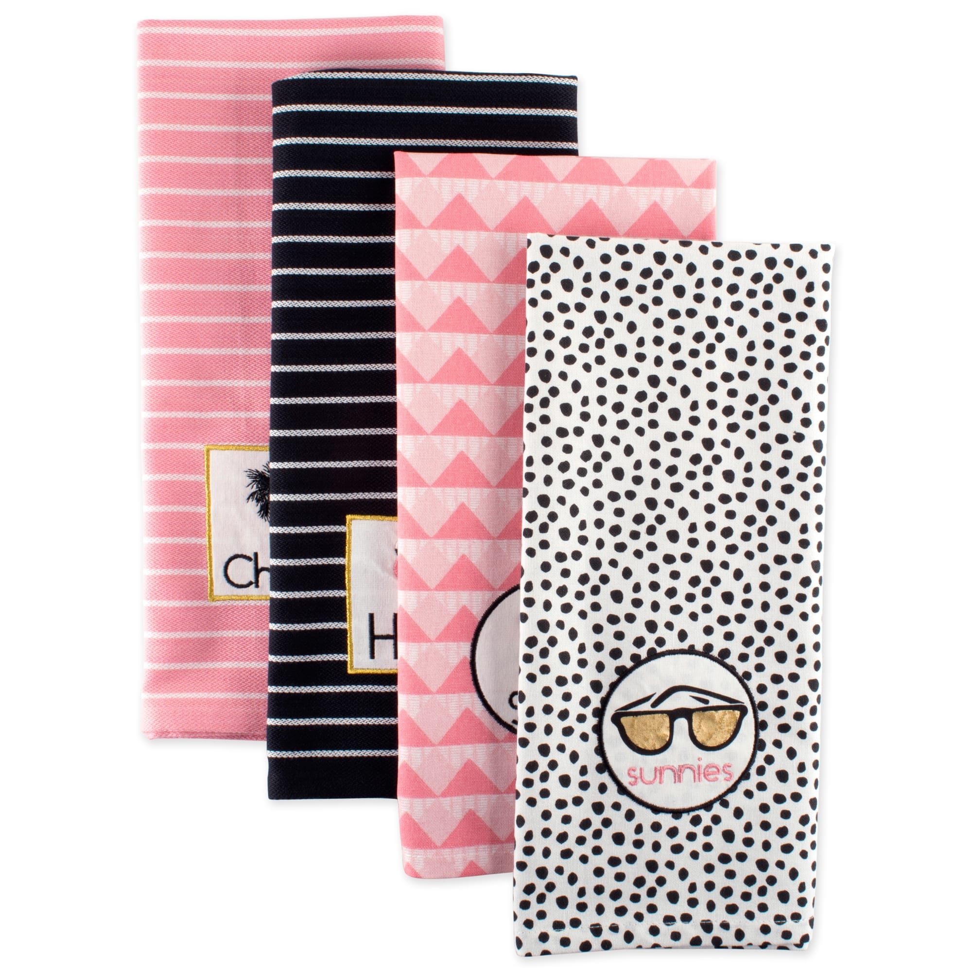 DII® Summer Cocktail Embellished Dishtowels, 4ct.